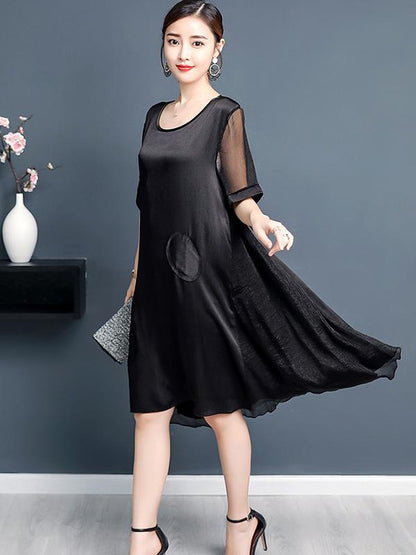 Casual A-line Light Midi Dress