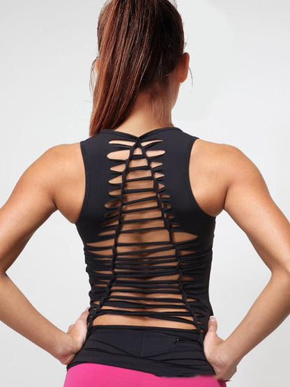 Black Sports Crop Tee
