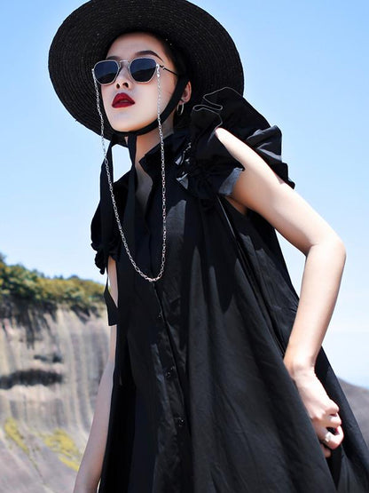 Falbala Solid Sleeveless T-Shirt Skirt