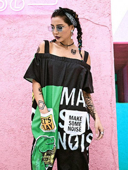 Dinosaur Printed Hip-hop Jumpsuits