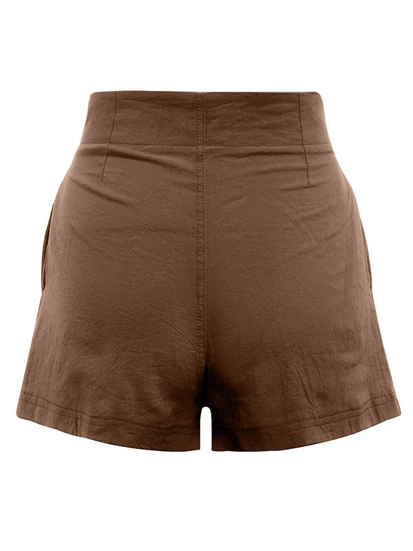 Large Size Belted Summer Slim Fit Shorts
