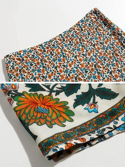 Printed Cotton Casual Skirts Bottoms