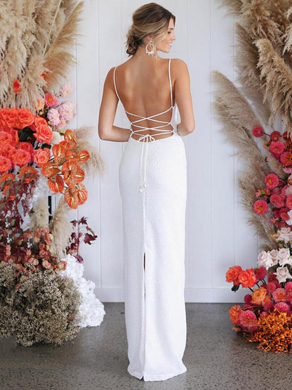 Sexy Spaghetti-neck Backless Maxi Dress