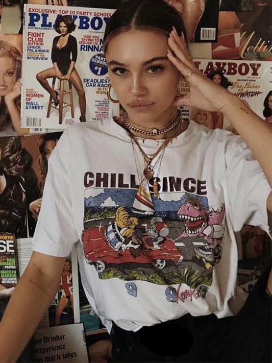 Graffiti Printed Short Sleeve Tees