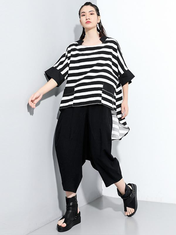 Original Striped Round-Neck T-Shirts Tops