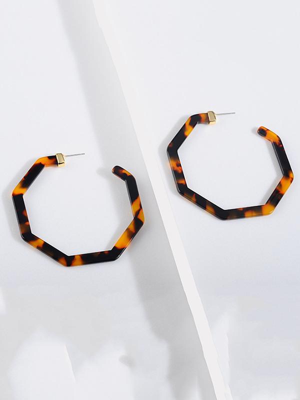 Leopard Geometry Acrylic Eardrop