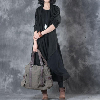 Spring Women Sleeveless Dress Long Sleeve Cardigan Coat