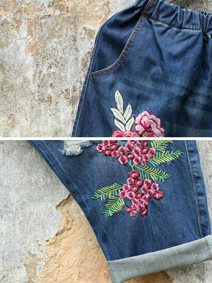 Causal Women Cotton Floral Harem Pants