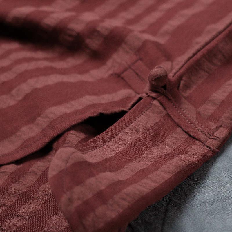 Autumn Loose Round Neck Stripe Long Sleeve Baggy Dress For Women