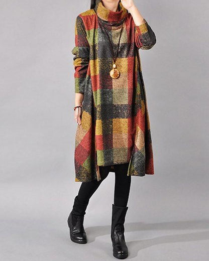 Women cotton loose autumn dress