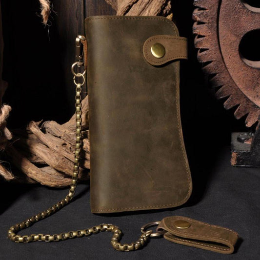 Stylish Leather Removable Chain Retro Women Long Purse