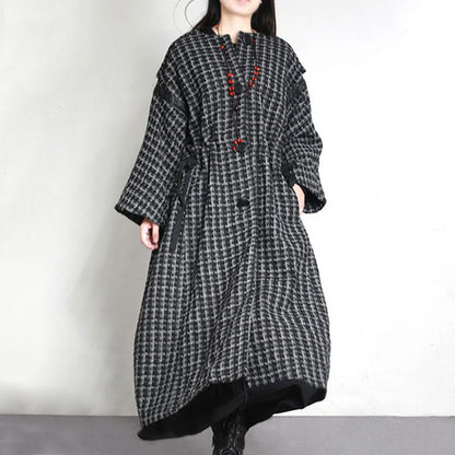Winter Women Loose Single Breasted Long Woolen Coat