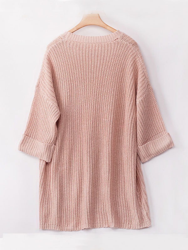 Loose Mid-length Knitted Sweater