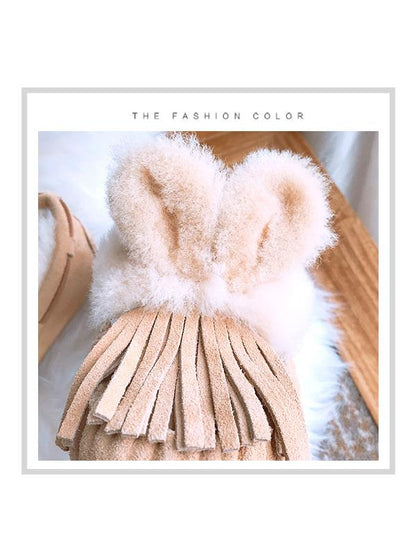 Fashion Wool Fur Ball Tassel Warm Cotton Shoes