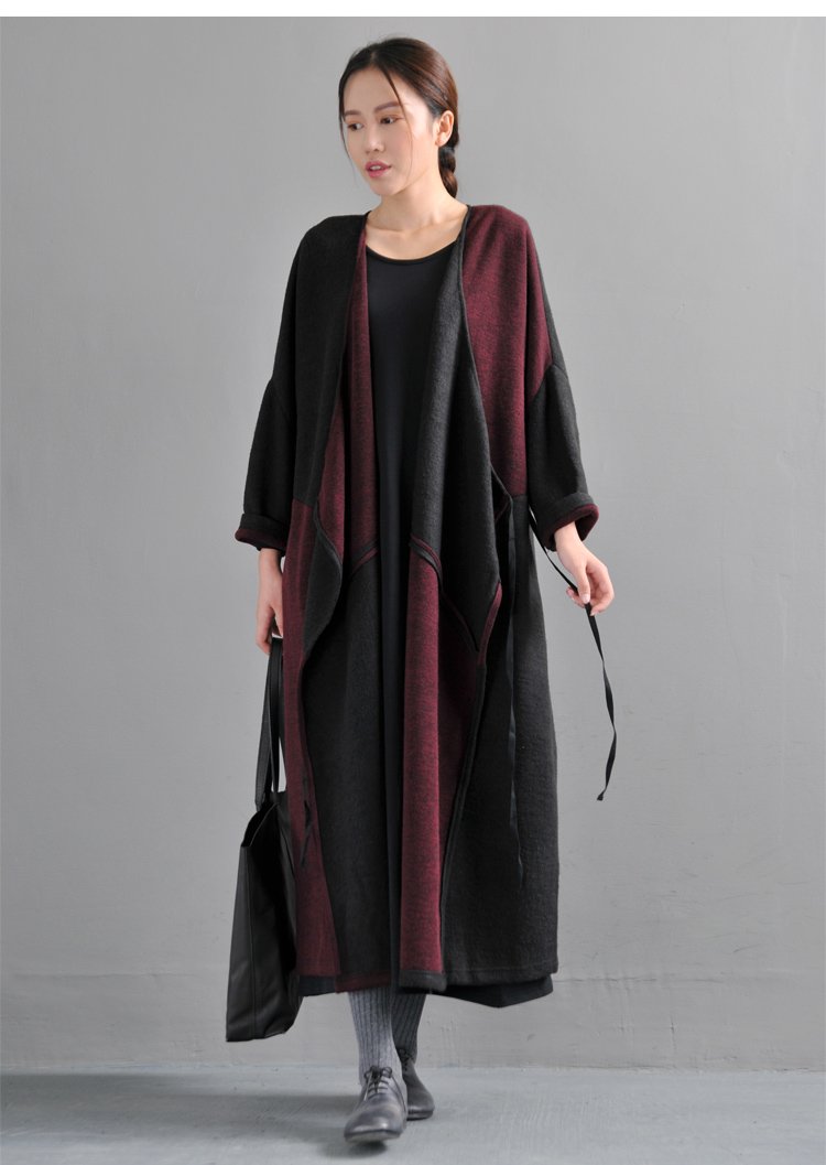 V Neck Long Sleeve Women Winter Lacing Coat