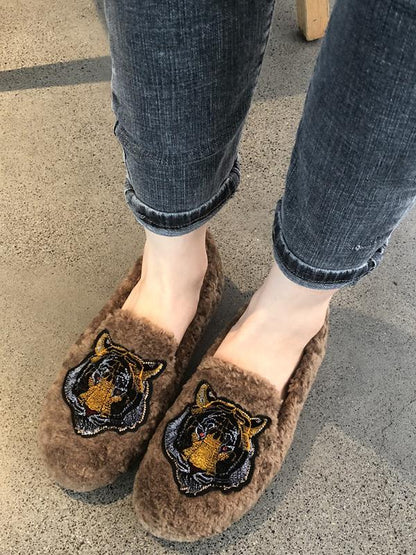 Wool Flat Fur Fashion Shoes