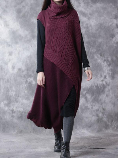 Red Wool Two Piece Sweater And Dress
