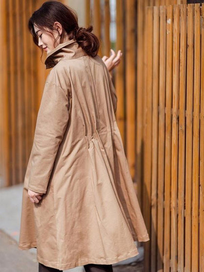 Casual Cotton Pleated Coat