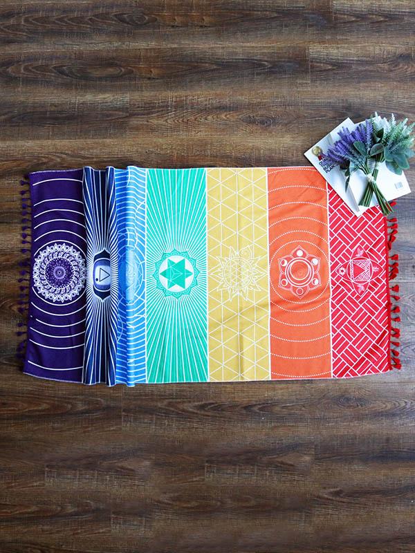 Square Beautiful Rainbow Beach Mat