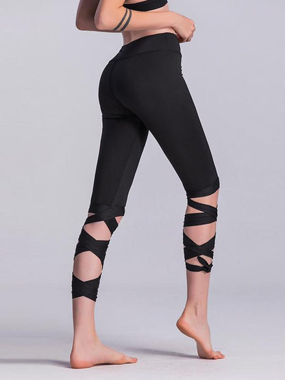 Sports Cross Tied Crop Leggings