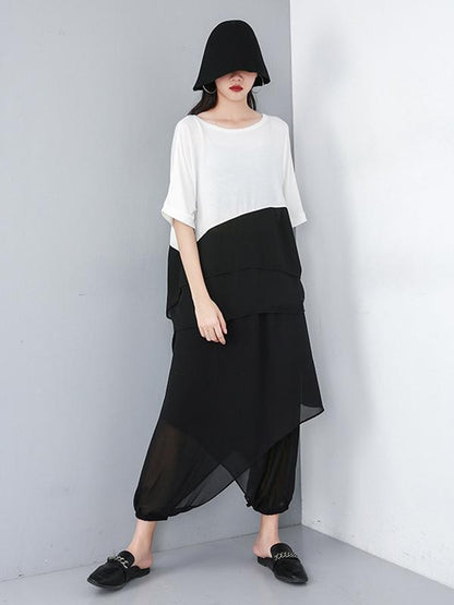 Loose Irregular Chiffon T-shirt