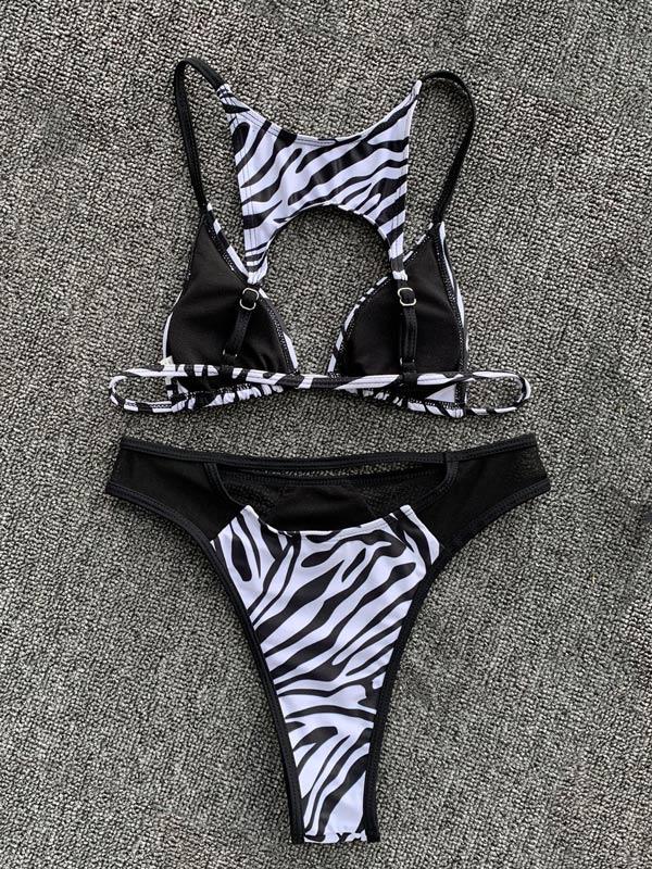 Split-Joint Triangle Split Bikini Swimsuit