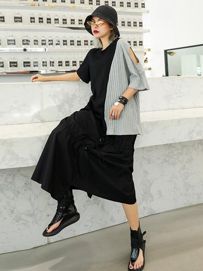 Knitting Split-joint Oversize T-Shirt