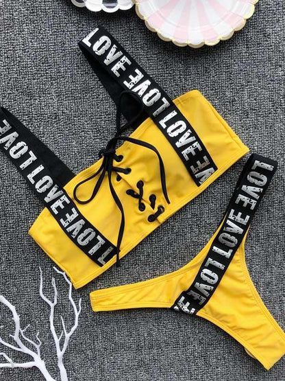 Lace-up Bikinis Swimwear