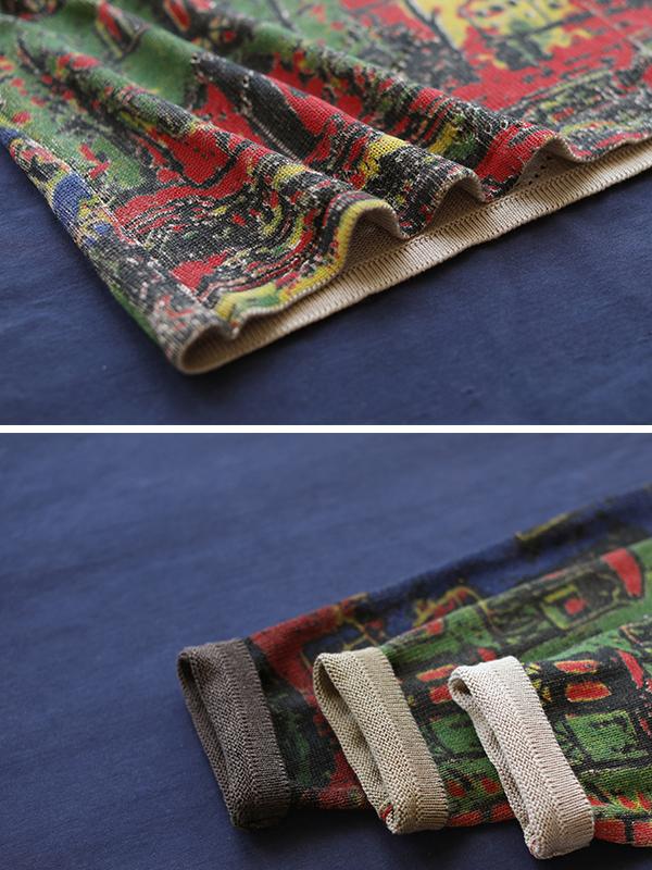 Buykud Print Long Sleeve Comfortable Breathable Sweater