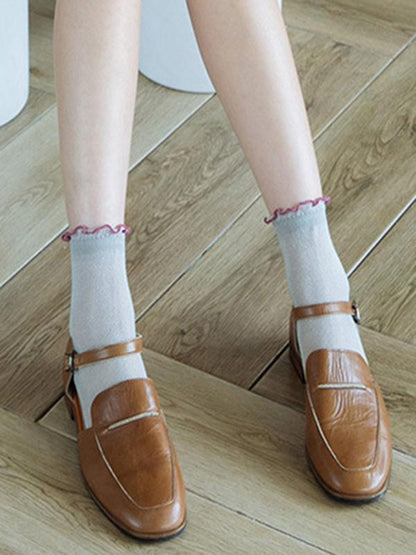 Simple Netting Frizz Tube Socks
