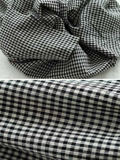 Casual Plaid Cotton Blend Capri-Pants