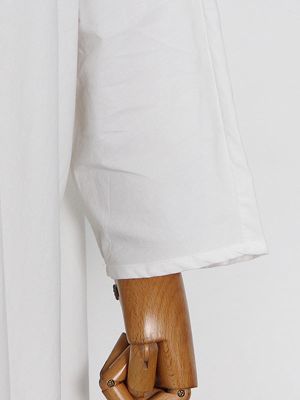 Casual Buttoned Solid Color Lapel Long Sleeves Loose Maxi Dress