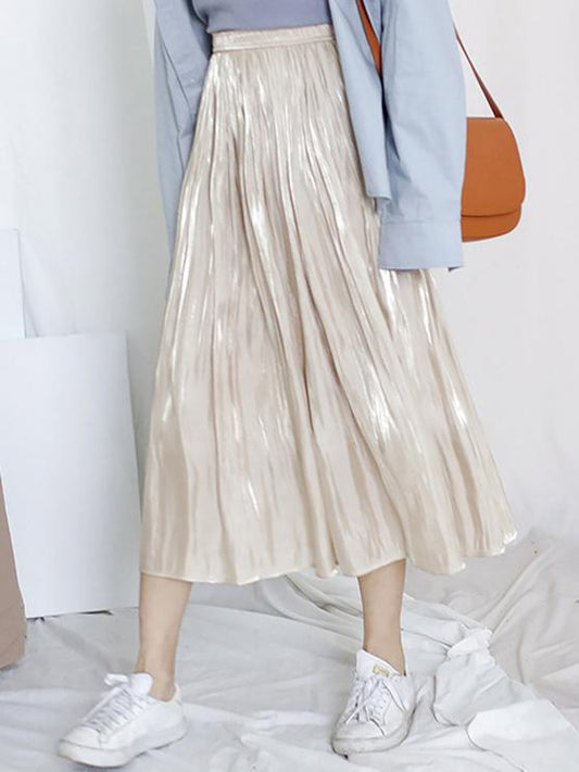 SIMPLE SOLID COLOR RUFFLED SKIRT