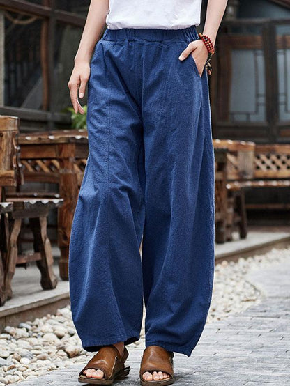 Retro Cotton Long Bloomer Pants