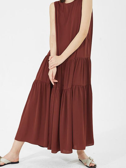 Casual Round-neck Sleeveless Long Dress