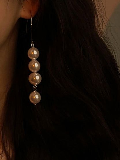 Vintage Irregularity Pearl Tasseled Earrings Accessories