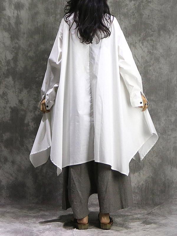 Solid Cropped Loose Shirt Top