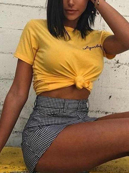 Casual Loose Letter Round-neck T-shirt