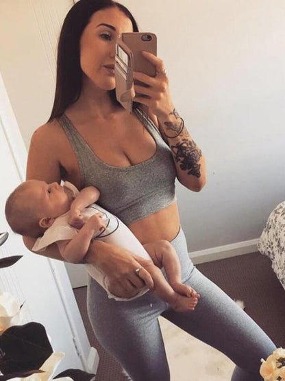Solid Racerback Tanks And Leggings Yoga Suits