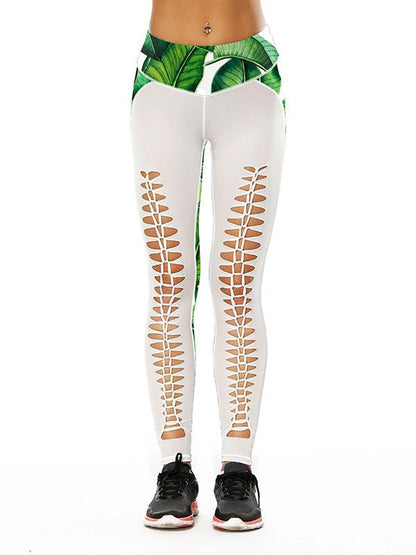 Printed Hollow Sports Leggings