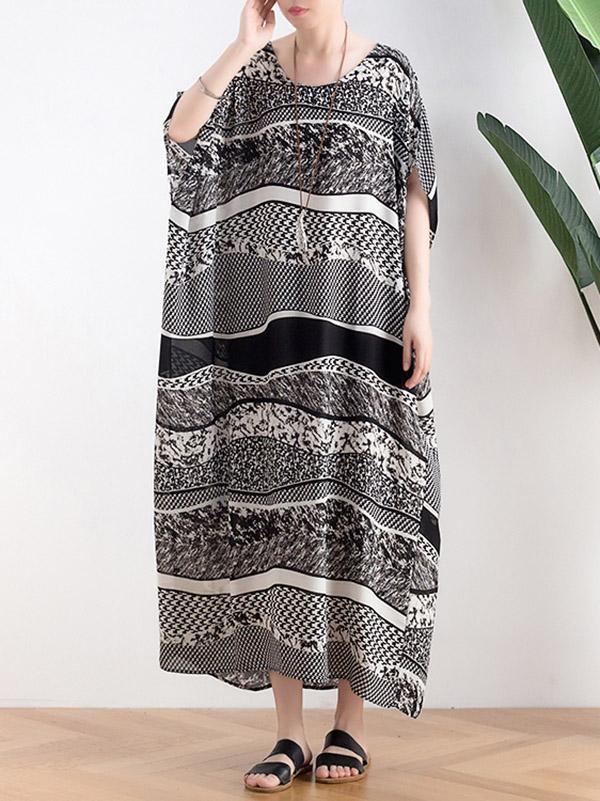 Original Printed Round-Neck Dress