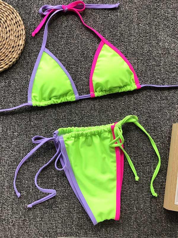 Sexy Halter-neck Lace-Up Bikinis Swimwear