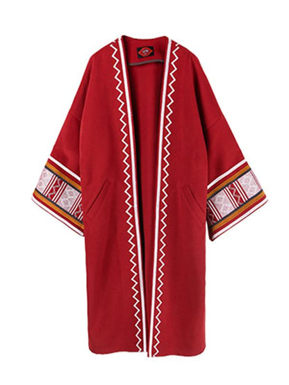 Original Flared Embroidered Woolen Outwear