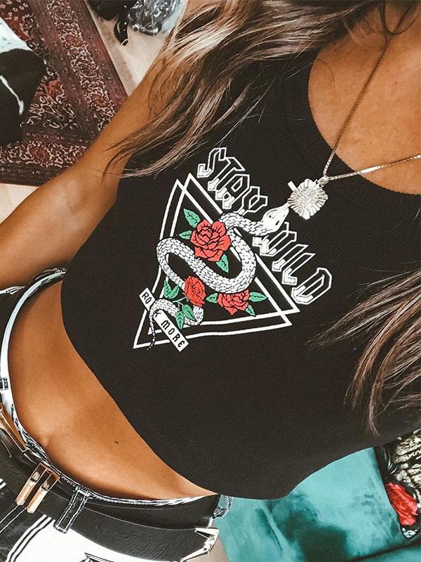 Street Casual Printed Sports Tee