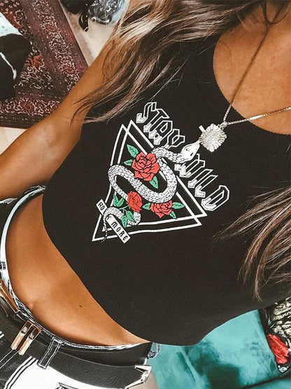 Street Casual Printed Sports Tee