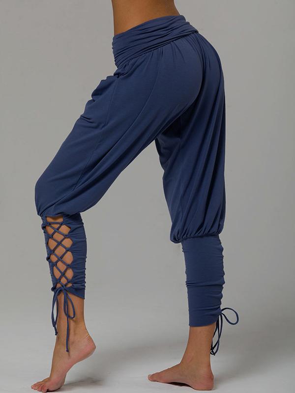 Solid Loose Bandage Athletic Pants