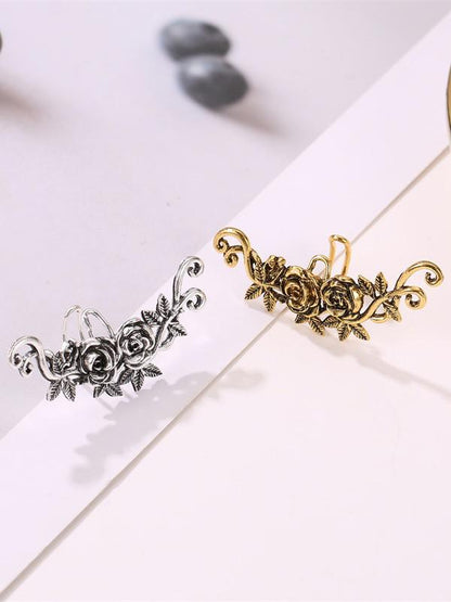 Vintage Metal Rose Geometric Ear Bone Clip