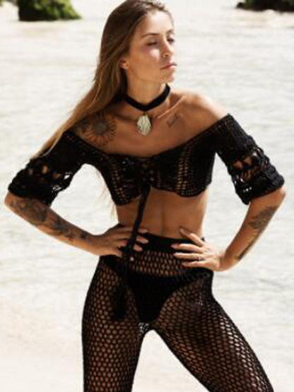 Beach Crochet Cold Shoulder Vest Top