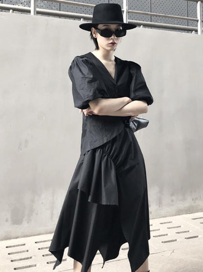 Asymmetric Ruffled Mermaid Skirt