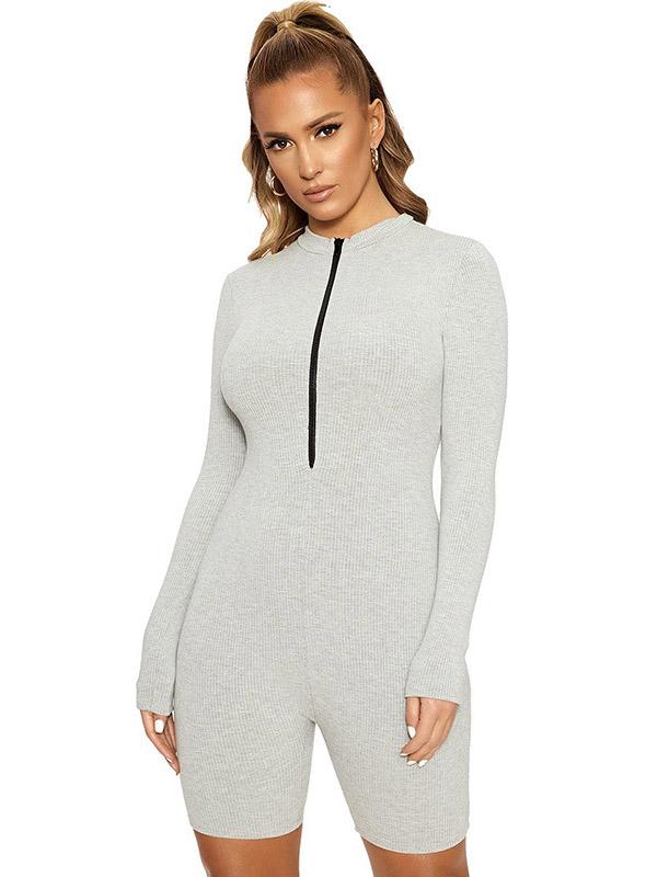 Sexy Wrap Long Sleeves Zipper Rompers